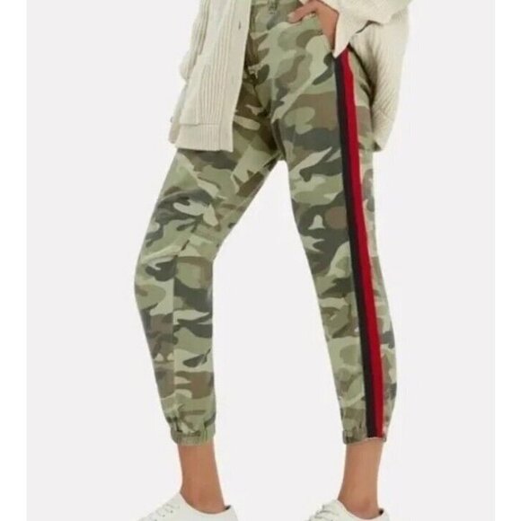 Mother Pants Green The No Zip Misfit Double Time Camouflage Side Stripe Size 24 - Picture 2 of 10